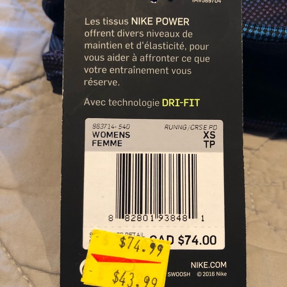 New Nike Running Dri-Fit Crop Sz. XS - Picture 4 of 4